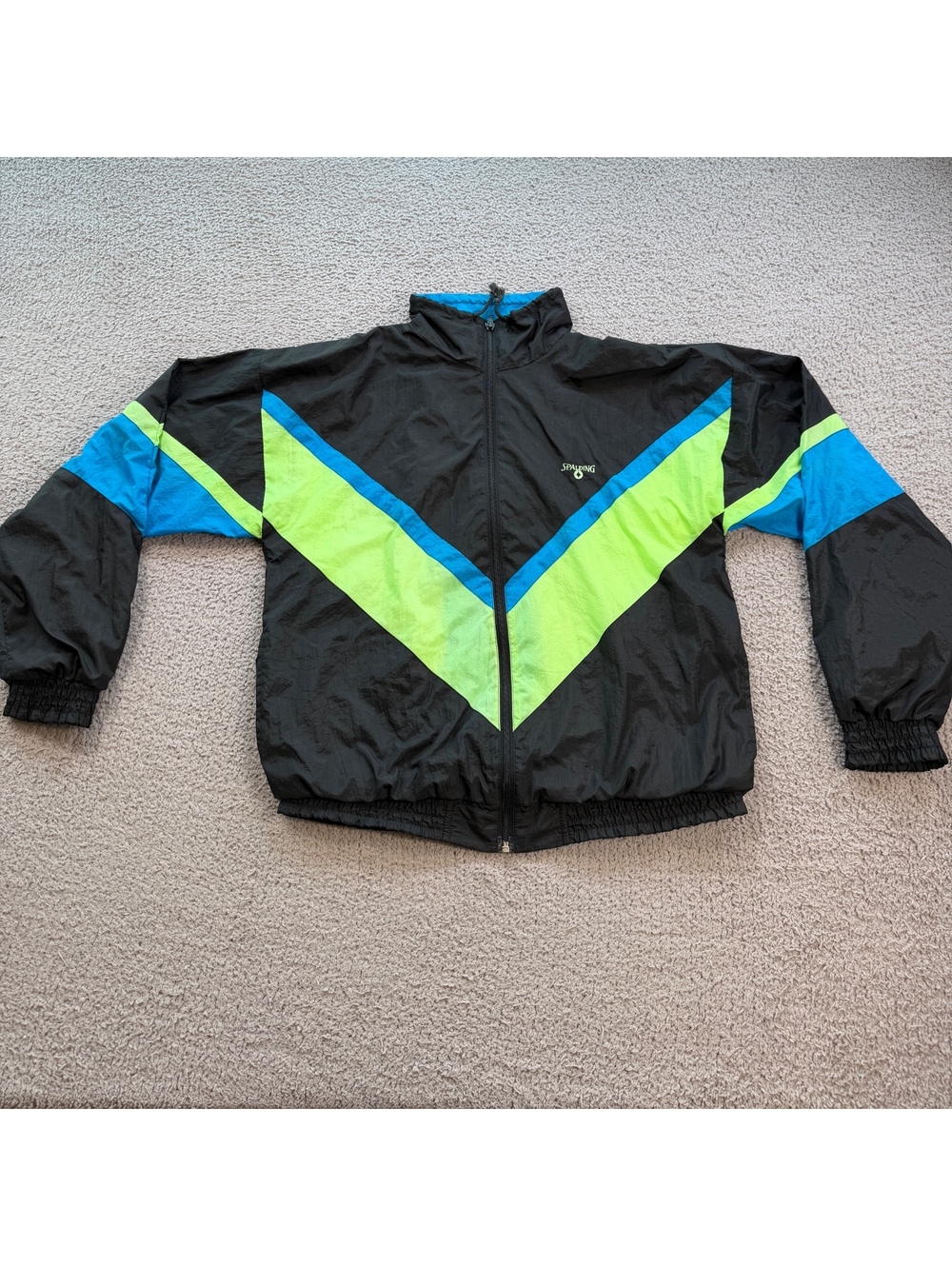 Vintage 90s Spalding The Sport Active Company Colorblock Windbreaker Jacket M